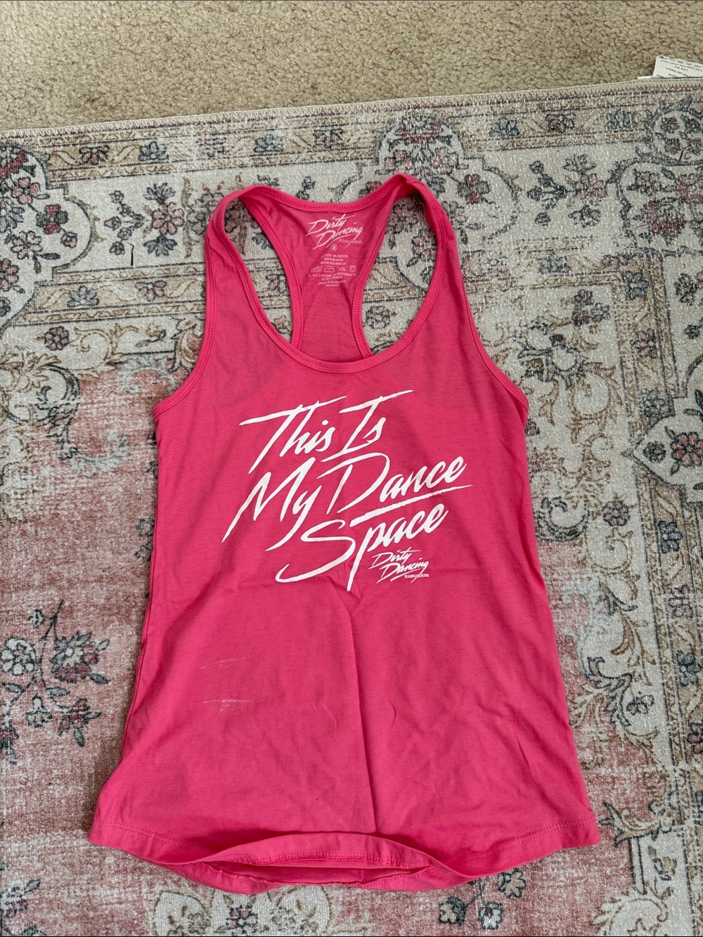 Pink Racerback Tank - "This Is My Dance Space"